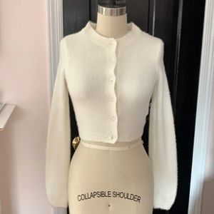 Cropped white sweater